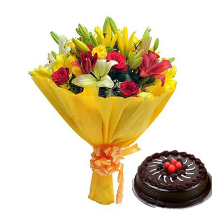 Mixed Roses N Lilies Deluxe