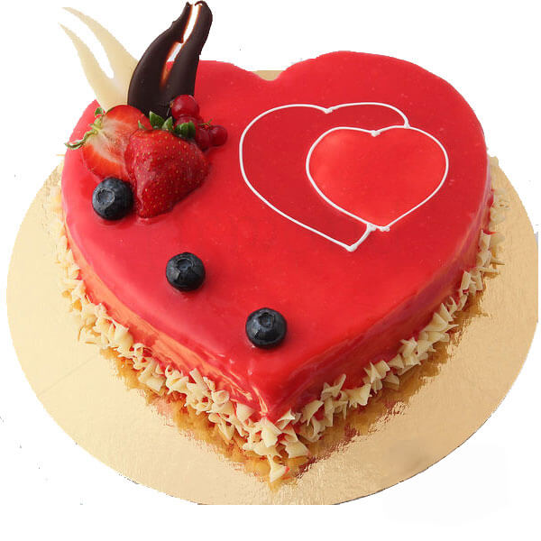 1 kg Heart Shape Strawberry Cake