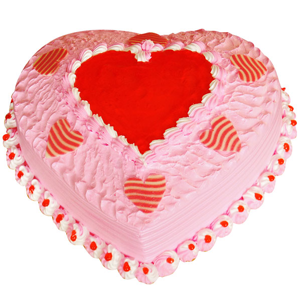 2 kg Heart Shape Strawberry Cake