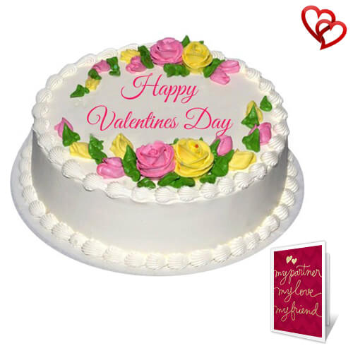1kg vanilla cake with greeting card