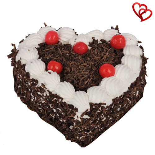 1kg heart shape black forest cake