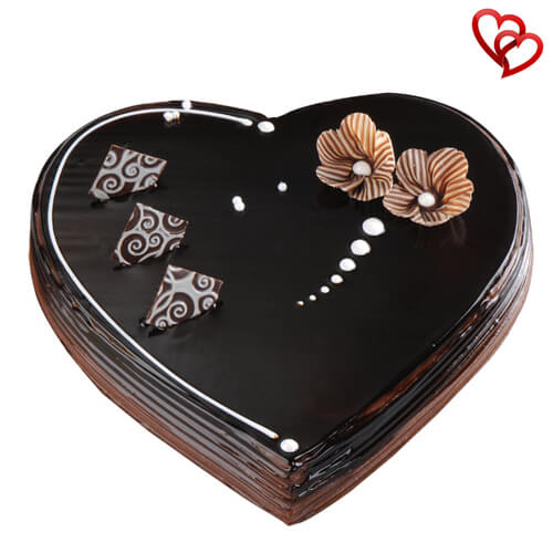 1kg heart shape chocolate truffle cake