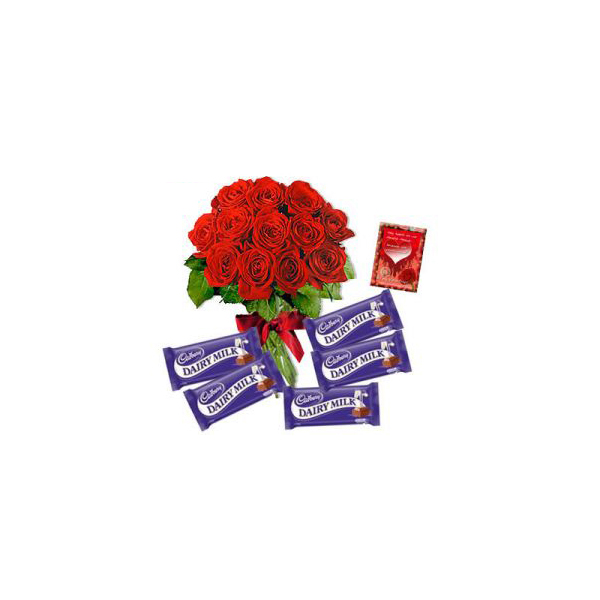 Red Roses with chocolate