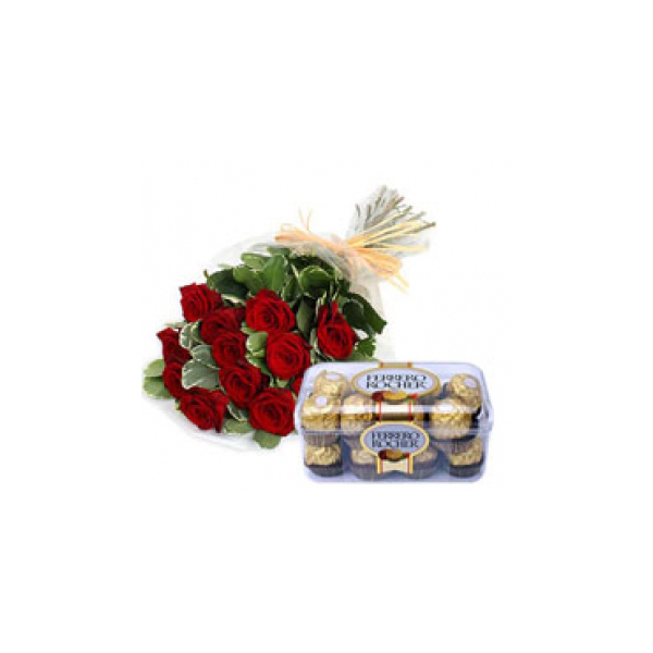 Red Roses with Ferrero Rocher Red Roses with Ferrero Rocher