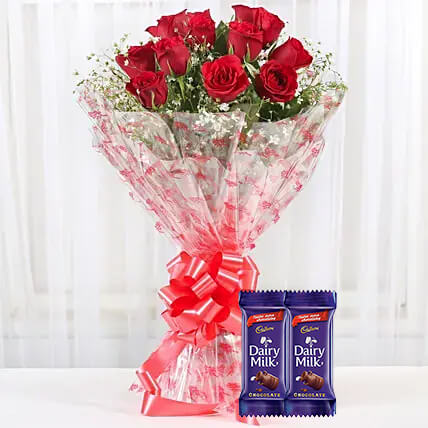 Red Rose with Chocolates