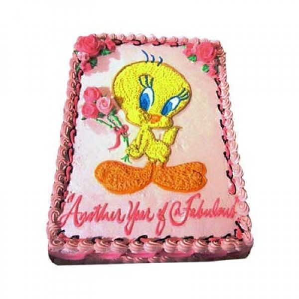 Tweety Cake with pink florals