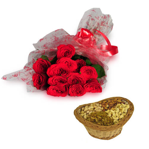 Roses with dryfruits-VL Roses with dryfruits-VL