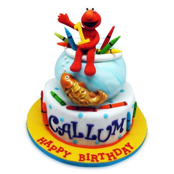 Elmo Goldfish Cake