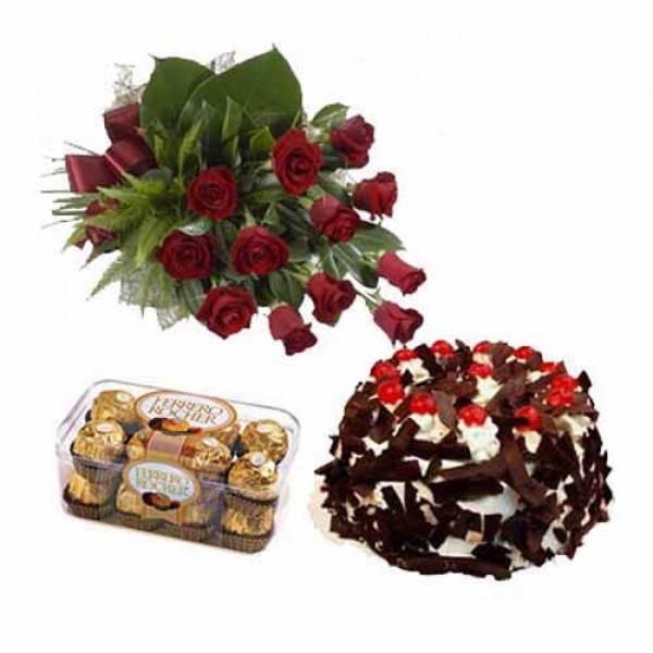 Rose Bunch Choco with Cake Rose Bunch Choco with Cake